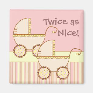 Doppelter Wagen-Zwillings-Mädchen-Magnet Magnet