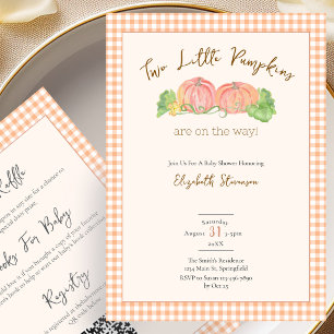 Doppelter Zwillings-Baby-Shower Little Pumpkins Einladung