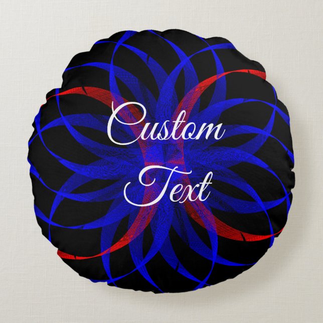 Doppeltes Blaubeere Akzent Rundkissen Rundes Kissen (Vorderseite)