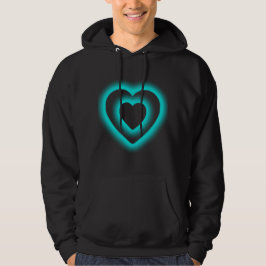 Doppeltes Blaues Herzsymbol-Design Hoodie