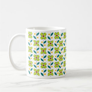 Doppeltes Blumen-Muster-Grün Tasse