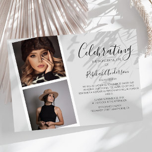 Doppeltes Fotostreifen   Trauer Gedenken Einladung