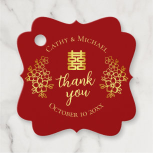 Doppeltes Glück floral danke Ihnen chinesischen Ho Geschenkanhänger