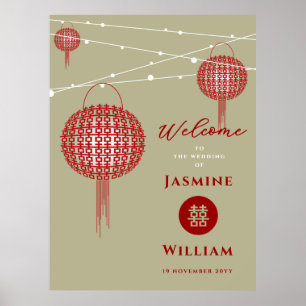 Doppeltes Glück Roter Laternen Chic Chinesische Ho Poster