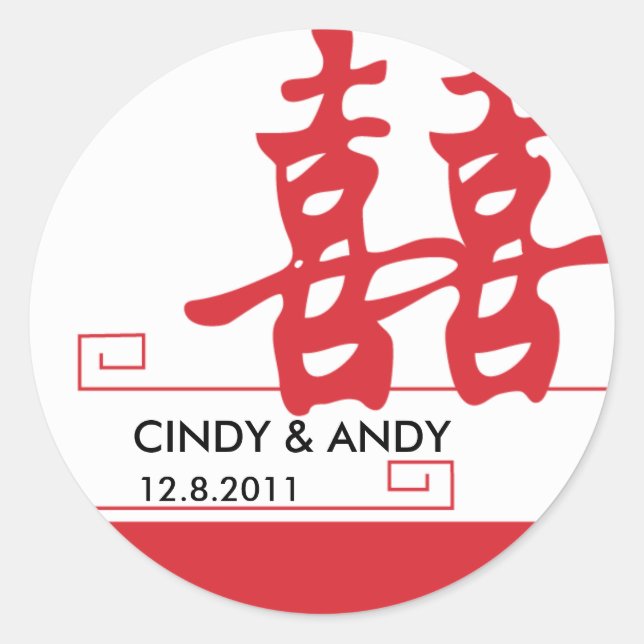 Doppeltes Glück Runder Aufkleber (Vorderseite)