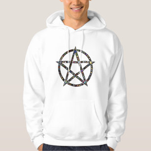 Doppeltes glückliches Pentagramm Hoodie
