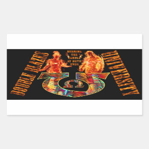 Doppeltes glüht Universität Rechteckiger Aufkleber