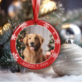 Doppeltes Hunde-Foto-Andenken-Weihnachtsbaumschmuc Keramik Ornament