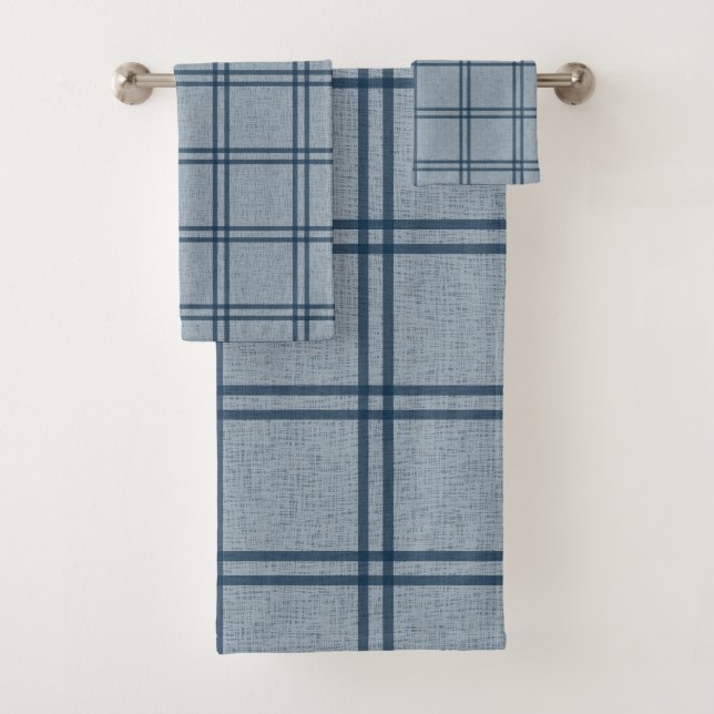 Doppeltes Kariertes Muster Badhandtuch Set (Insitu)