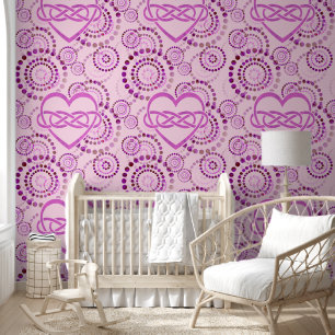 Doppeltes Lemniscate Herz - Nahtlose Punkte Muster Tapete