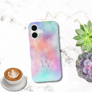 Doppeltes Monogramm Name Anfangsbuchstabe Wasserfa iPhone 16 Hülle