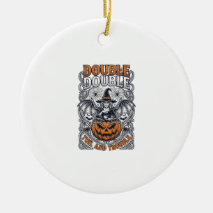 Doppeltes Mühsal Ärger Hexe Kürbis Halloween Spinn Keramik Ornament