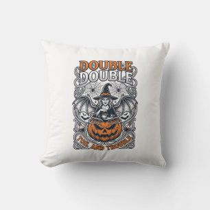 Doppeltes Mühsal Ärger Hexe Kürbis Halloween Spinn Kissen