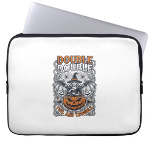 Doppeltes Mühsal Ärger Hexe Kürbis Halloween Spinn Laptopschutzhülle
