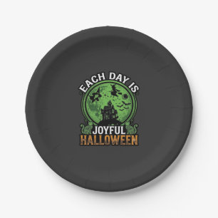 Doppeltes Mühsal Ärger Hexe Kürbis Halloween Spinn Pappteller