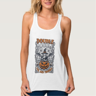 Doppeltes Mühsal Ärger Hexe Kürbis Halloween Spinn Tank Top