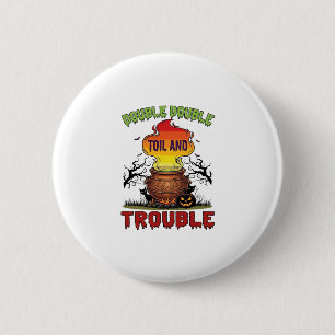 Doppeltes Mühsal Ärger Kessel Halloween Schwarze K Button