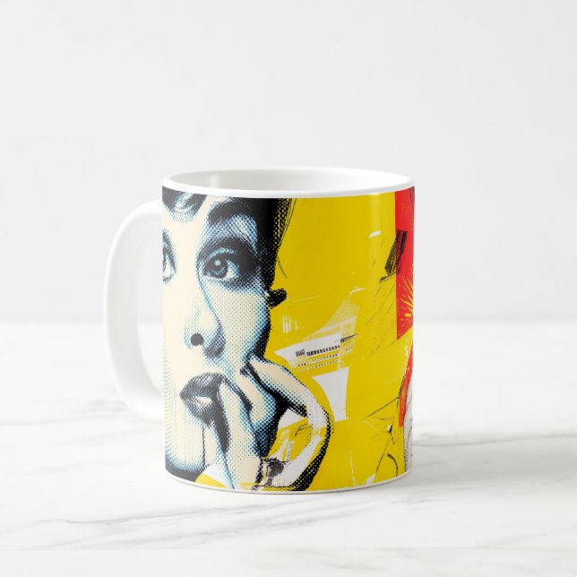 Doppeltes Pop-Art-Porträt  Kaffeetasse (Vorderseite Links)