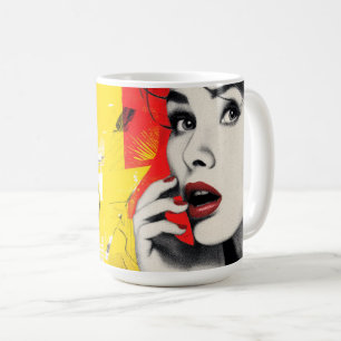 Doppeltes Pop-Art-Porträt Kaffeetasse