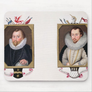 Doppeltes Porträt von Sir Francis Drake Mousepad
