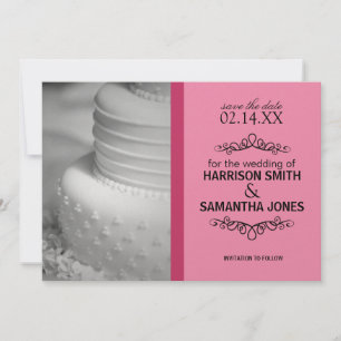 Doppeltes Rosa Save-the-Date-Hochzeitsankündigunge Einladung