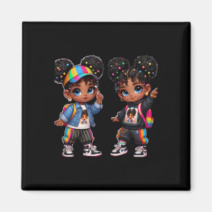 Doppeltes schwarzes Zins-Sticker Magnet