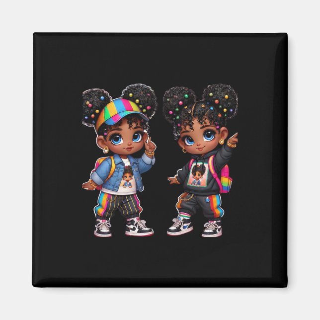 Doppeltes schwarzes Zins-Sticker Magnet (Vorne)