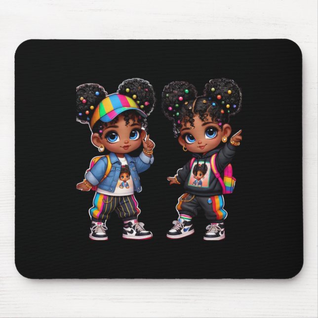 Doppeltes schwarzes Zins-Sticker Mousepad (Vorne)