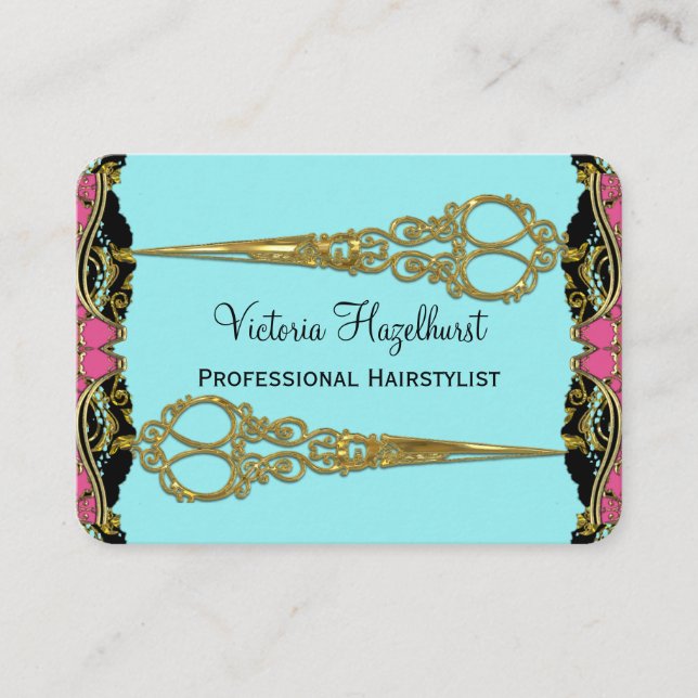 Doppeltes Scissors Paris-Barock Hairstyist Visitenkarte (Vorderseite)