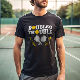 Doppeltes Trouble Pickleball Partner Turnier T-Shirt