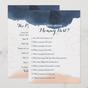 Doppeltes versah - 2 x-Babyparty-Spiele mit Seiten Einladung