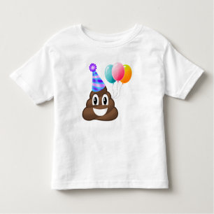 Doppeltes versah Emoji Geburtstag kacken T - Shirt
