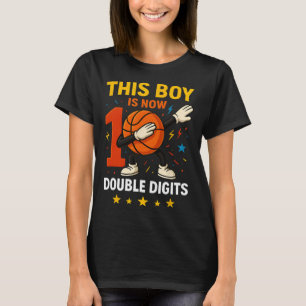 Doppeltes Zifferblatt Sketll Geburtstagsjunge 10 J T-Shirt