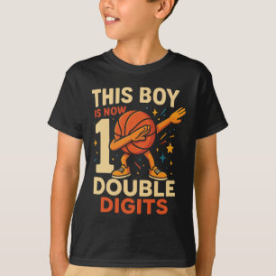 Doppeltes Ziffern Sketll Geburtstagsjunge 10 Jahr T-Shirt