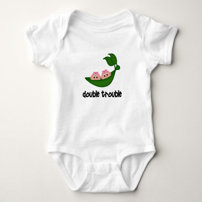 Doppeltrouble Girl Twin Closing Baby Strampler (Vorderseite)