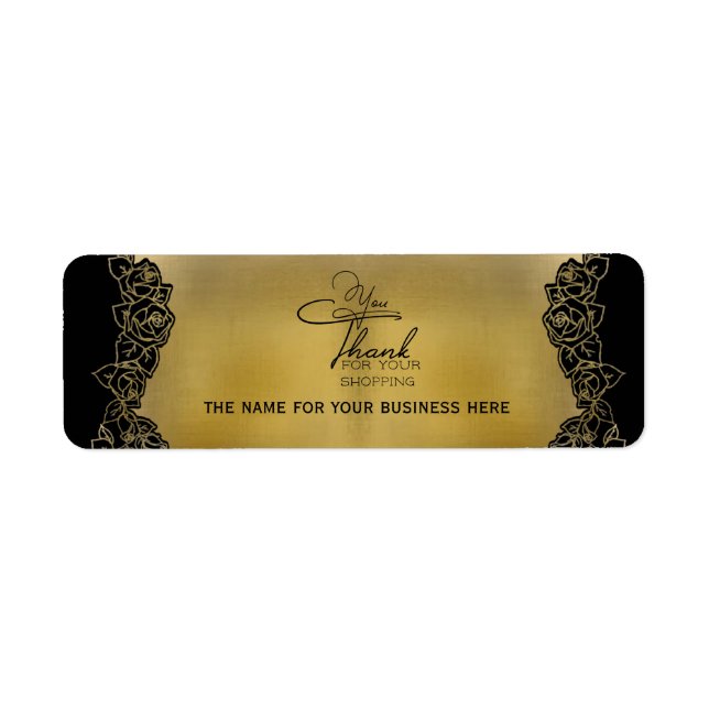dorado con rosas para negocios personalizada (Vorne)