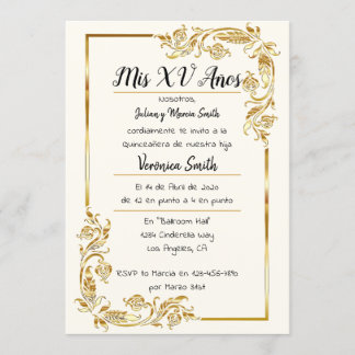Dorado Quinceañera Einladung