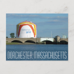 Dorchester Massachusetts "Boston Gas Tank" Postkarte