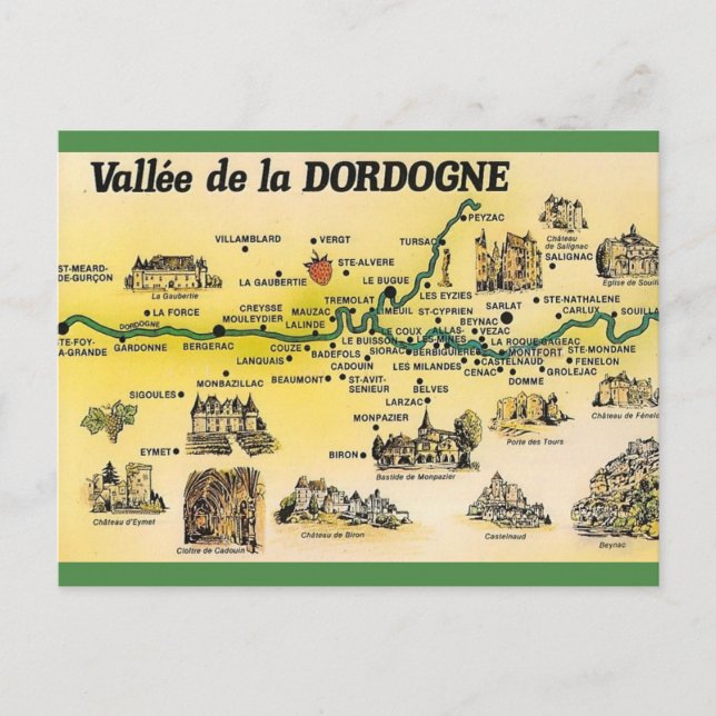 Dordogne-Tal, Frankreich Postkarte (Vorderseite)