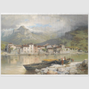 Dorf am Comer See Entdeckungspapier Seidenpapier