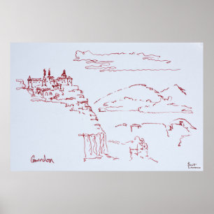 Dorf am Hang von Gourdon Provence, Frankreich Poster