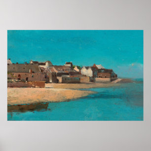 Dorf am Meer in der Bretagne von Odilon Redon Poster