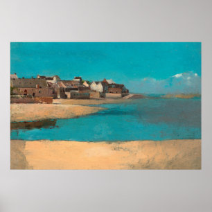 Dorf am Meer in der Bretagne von Odilon Redon Poster