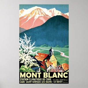 Dorf am Mont Blanc, Frankreich Poster
