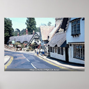 Dorf auf der Isle of Wight, Großbritannien Poster