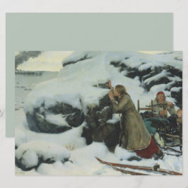 Dorf Burnt im Winter (von Albert Edelfelt) Karte