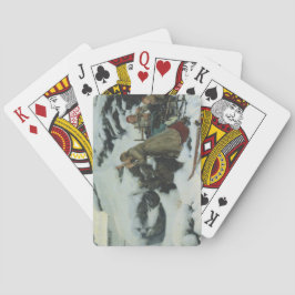 Dorf Burnt im Winter (von Albert Edelfelt) Spielkarten