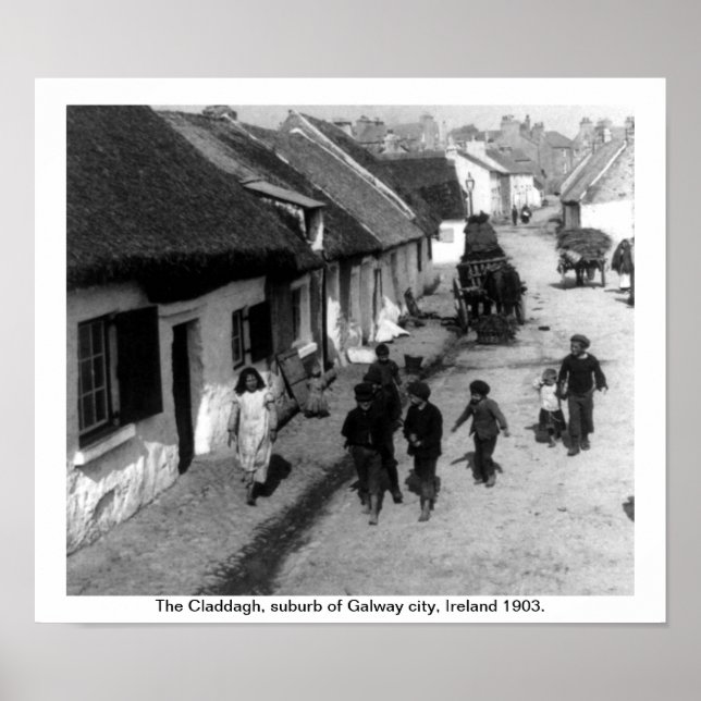 Dorf Claddagh - Galway Irland 1903 Poster (Vorne)