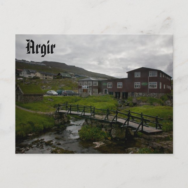 Dorf Faröer Argir: Postkarte (Vorderseite)