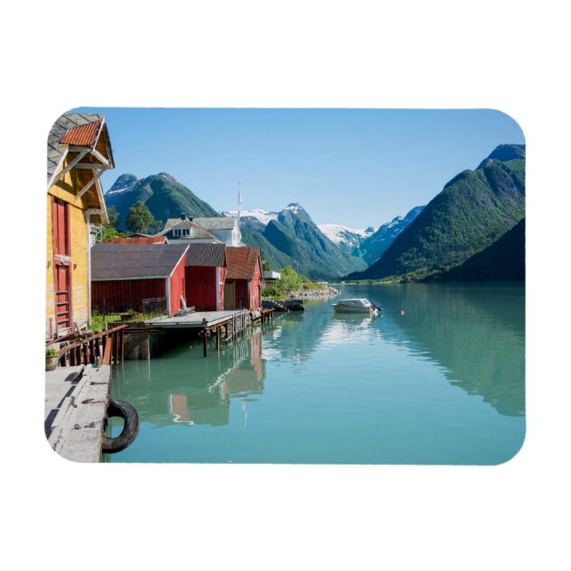 Dorf Fjærland und ein Rekordmagnet Magnet (Horizontal)
